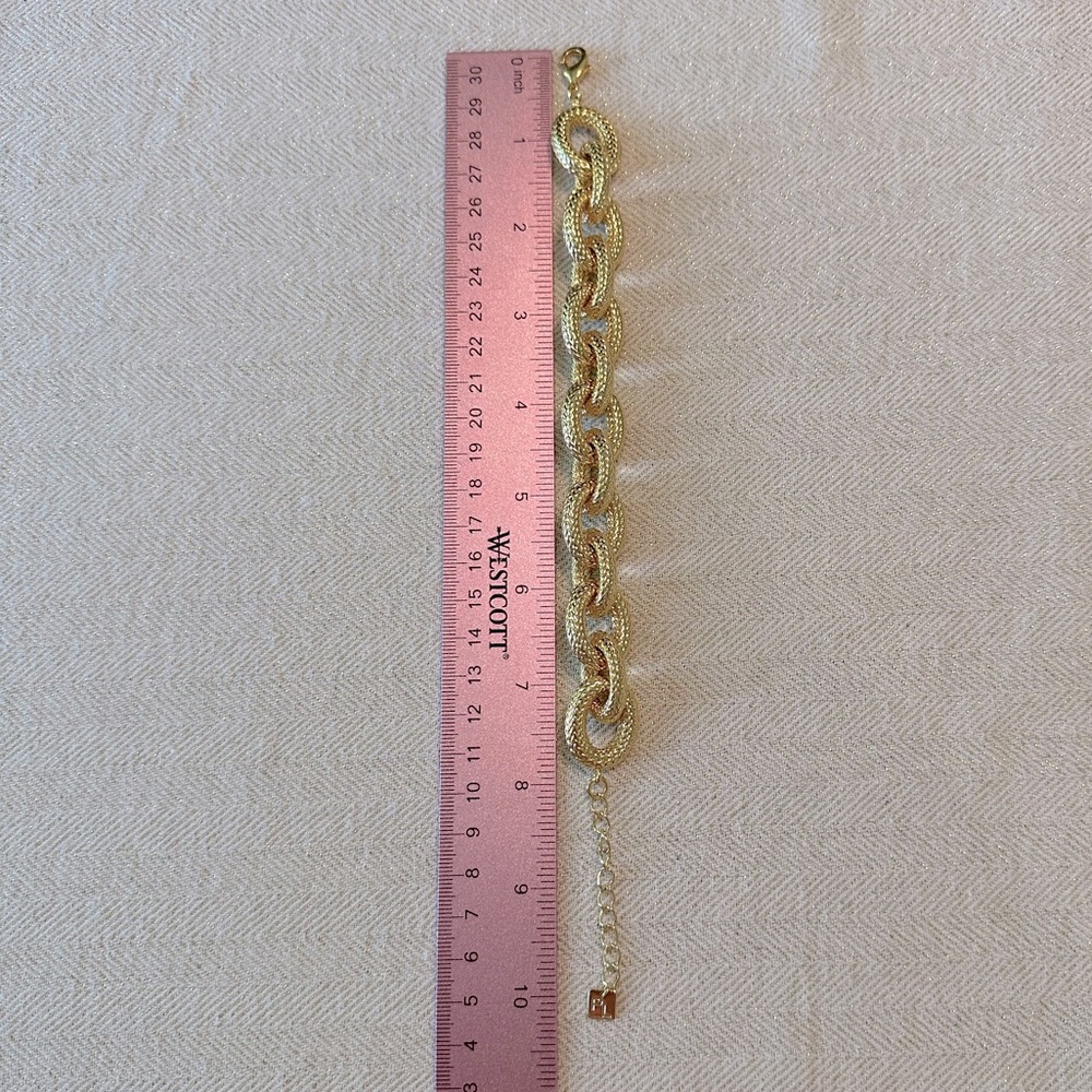 NWOT Chunky Gold Link Bracelet Park Lane Jewelry Collette Retired Unisex Heavy - Picture 5 of 11